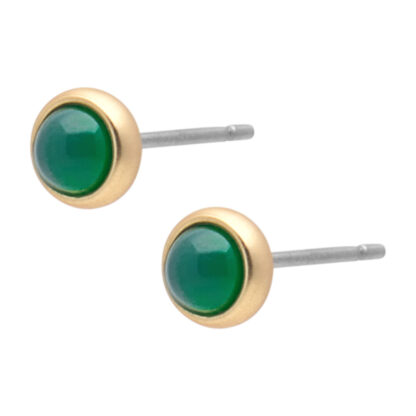 Sence Copenhagen - Mini Ohrringe Lolo earstuds tiny green quartz matt 8 mm