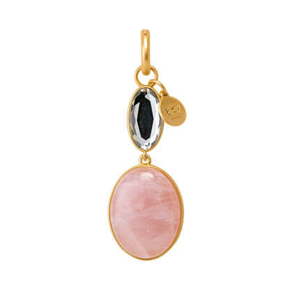 Sence Copenhagen - Anhänger Essentials Celebration charm Rose Quartz & Glass matt 7 cm