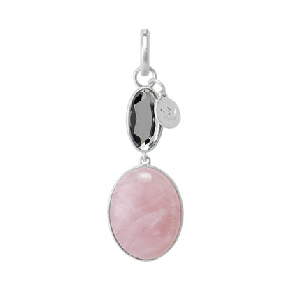 Sence Copenhagen - Anhänger Essentials Celebration charm Rose Quartz & Glass matt 7 cm