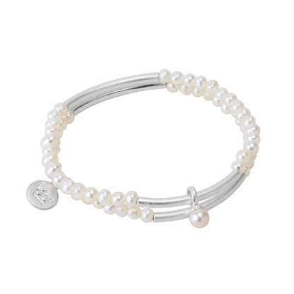 Sence Copenhagen - Perlen Armbänder Essentials new Boho bracelets Pearls matt silver