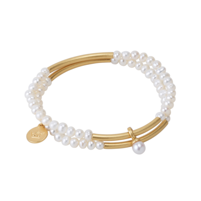 Sence Copenhagen - Perlen Armbänder Essentials new Boho bracelets Pearls matt gold
